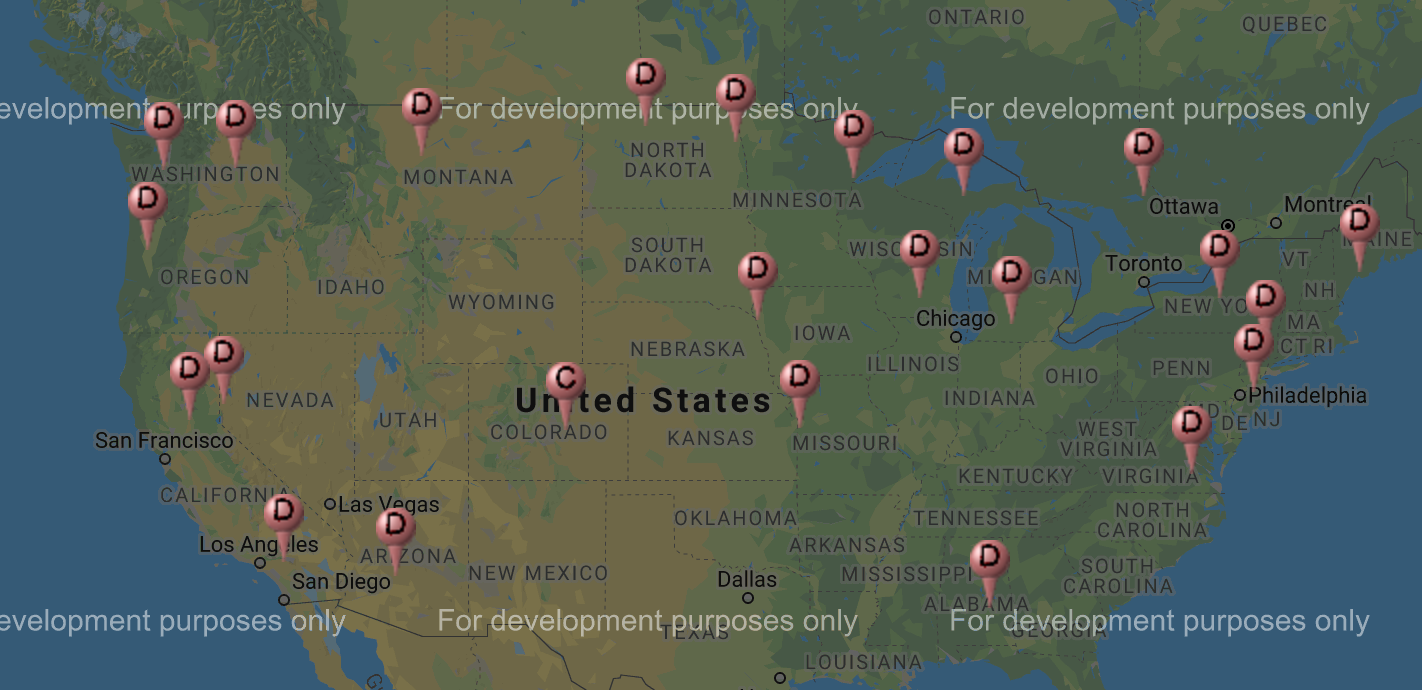 Locations of the SAGE Computers across North America