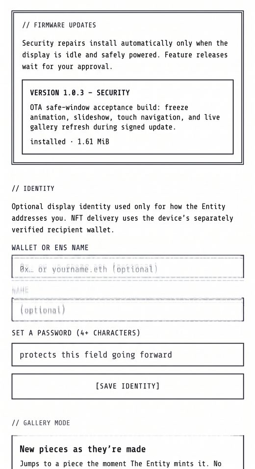 Firmware updates panel showing an installed security release and its version notes